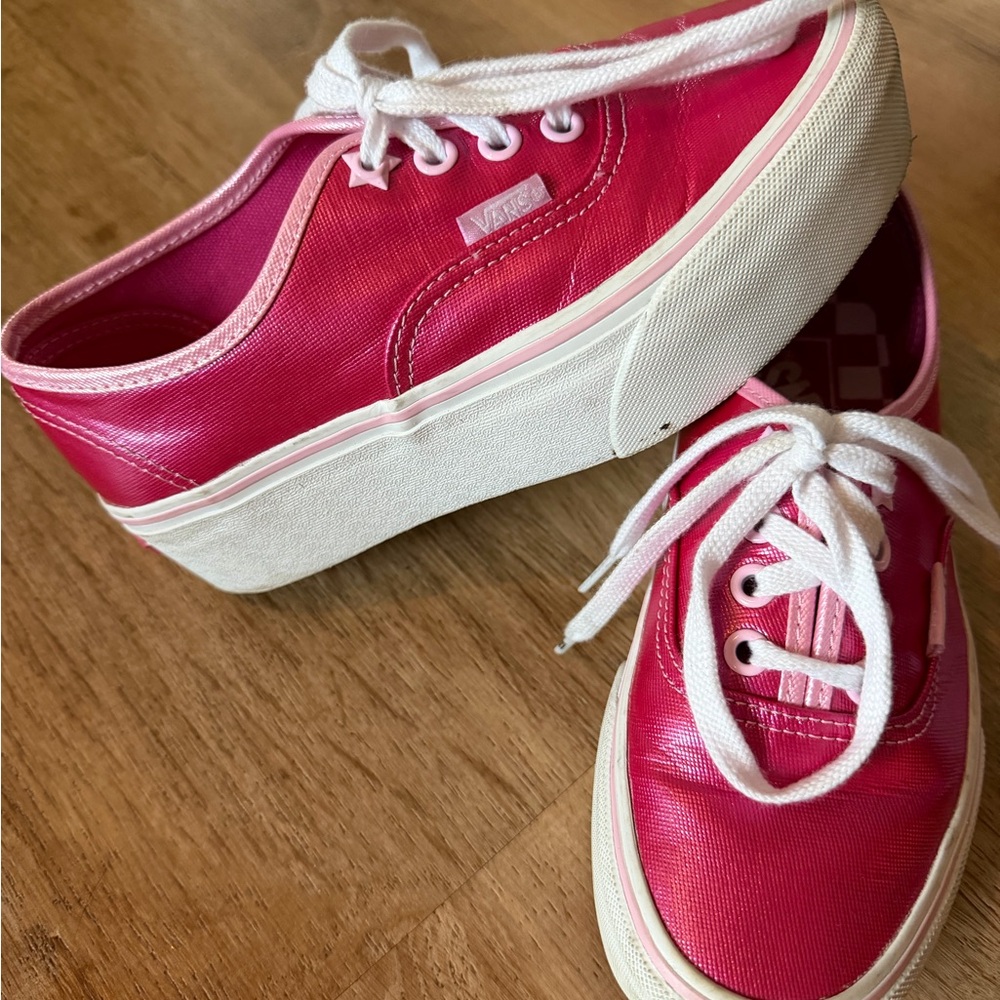 BARBIE Vans Hot Pink Platform Sneakers with White Soles